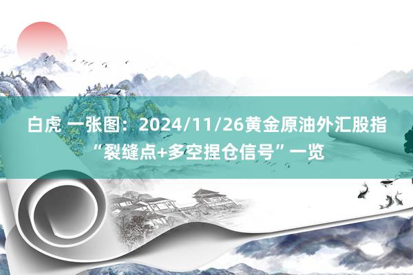 白虎 一张图：2024/11/26黄金原油外汇股指“裂缝点+多空捏仓信号”一览