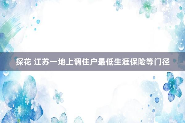 探花 江苏一地上调住户最低生涯保险等门径