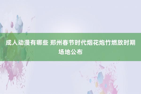 成人动漫有哪些 郑州春节时代烟花炮竹燃放时期场地公布