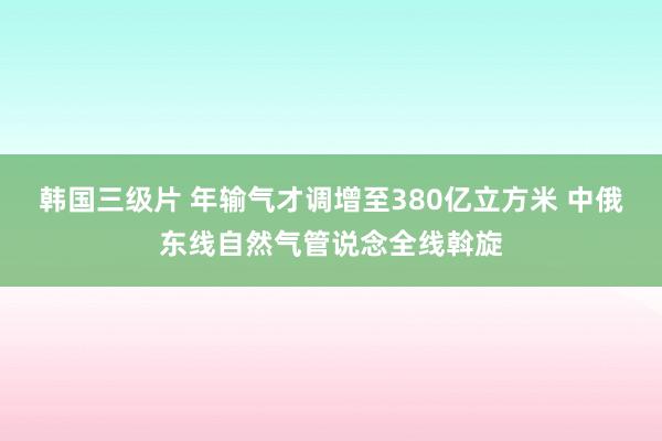 韩国三级片 年输气才调增至380亿立方米 中俄东线自然气管说念全线斡旋