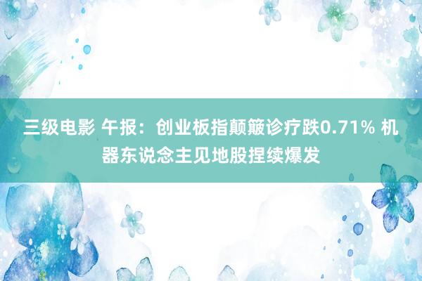 三级电影 午报：创业板指颠簸诊疗跌0.71% 机器东说念主见地股捏续爆发