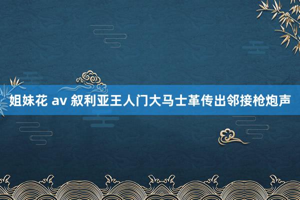姐妹花 av 叙利亚王人门大马士革传出邻接枪炮声