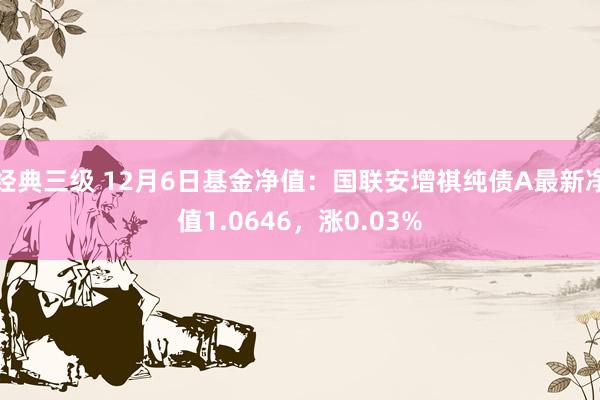 经典三级 12月6日基金净值：国联安增祺纯债A最新净值1.0646，涨0.03%