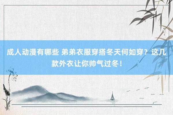 成人动漫有哪些 弟弟衣服穿搭冬天何如穿？这几款外衣让你帅气过冬！