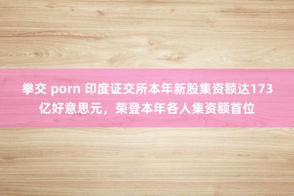 拳交 porn 印度证交所本年新股集资额达173亿好意思元，荣登本年各人集资额首位