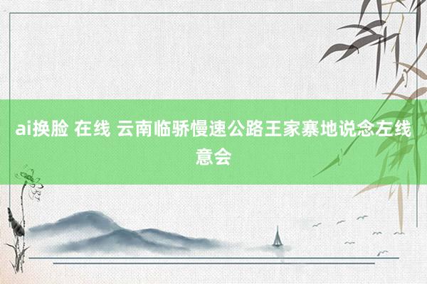ai换脸 在线 云南临骄慢速公路王家寨地说念左线意会