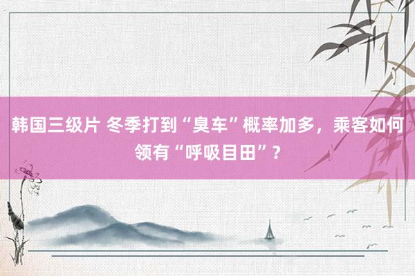 韩国三级片 冬季打到“臭车”概率加多，乘客如何领有“呼吸目田”？