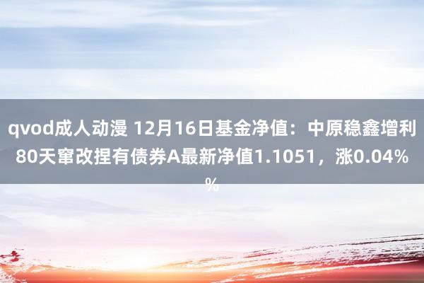 qvod成人动漫 12月16日基金净值：中原稳鑫增利80天窜改捏有债券A最新净值1.1051，涨0.04%