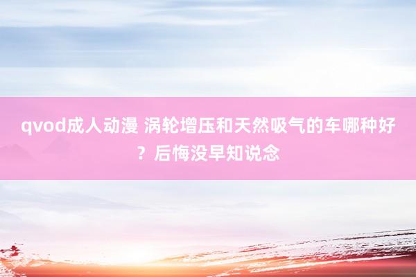 qvod成人动漫 涡轮增压和天然吸气的车哪种好？后悔没早知说念