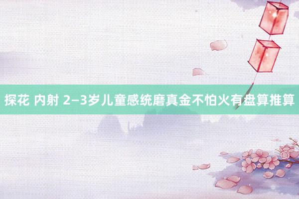 探花 内射 2—3岁儿童感统磨真金不怕火有盘算推算