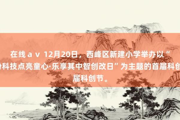 在线ａｖ 12月20日，西峰区新建小学举办以“缤纷科技点亮童心·乐享其中智创改日”为主题的首届科创节。