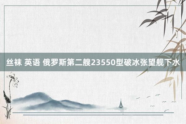 丝袜 英语 俄罗斯第二艘23550型破冰张望舰下水