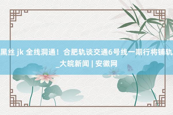 黑丝 jk 全线洞通！合肥轨谈交通6号线一期行将铺轨_大皖新闻 | 安徽网