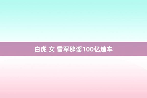 白虎 女 雷军辟谣100亿造车