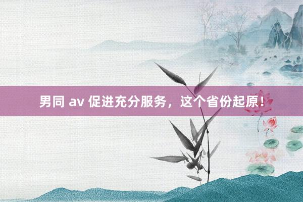 男同 av 促进充分服务，这个省份起原！