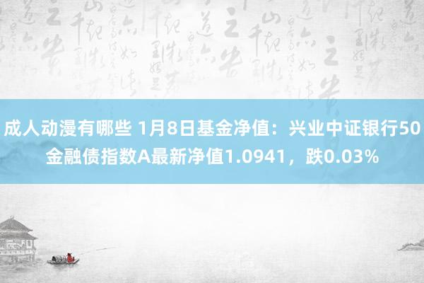 成人动漫有哪些 1月8日基金净值：兴业中证银行50金融债指数A最新净值1.0941，跌0.03%