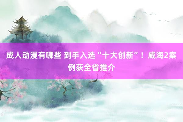 成人动漫有哪些 到手入选“十大创新”！威海2案例获全省推介