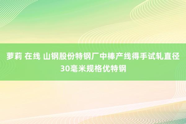 萝莉 在线 山钢股份特钢厂中棒产线得手试轧直径30毫米规格优特钢