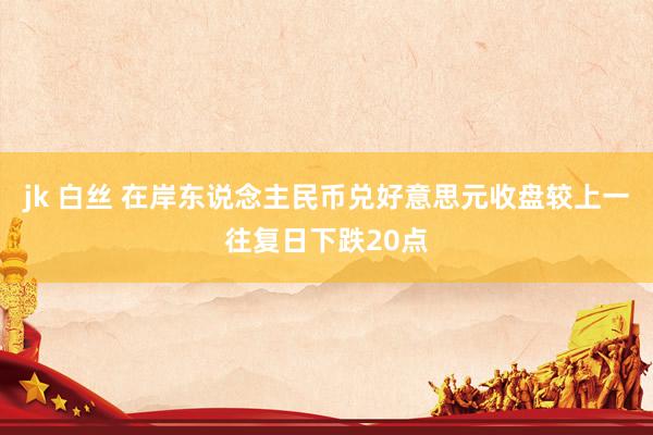 jk 白丝 在岸东说念主民币兑好意思元收盘较上一往复日下跌20点