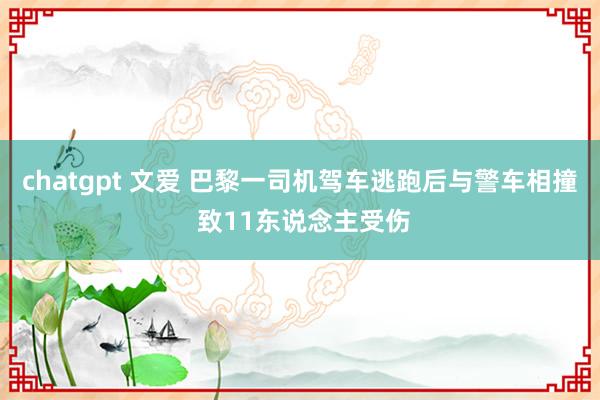chatgpt 文爱 巴黎一司机驾车逃跑后与警车相撞 致11东说念主受伤