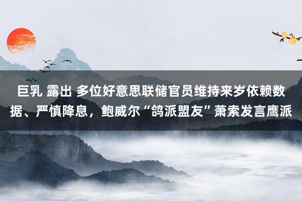 巨乳 露出 多位好意思联储官员维持来岁依赖数据、严慎降息，鲍威尔“鸽派盟友”萧索发言鹰派