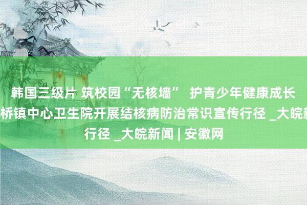 韩国三级片 筑校园“无核墙”  护青少年健康成长——怀宁县三桥镇中心卫生院开展结核病防治常识宣传行径 _大皖新闻 | 安徽网