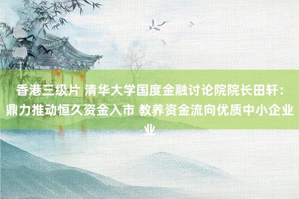 香港三级片 清华大学国度金融讨论院院长田轩：鼎力推动恒久资金入市 教养资金流向优质中小企业