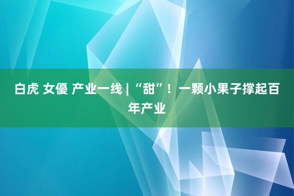 白虎 女優 产业一线 | “甜”！一颗小果子撑起百年产业