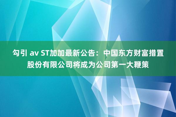 勾引 av ST加加最新公告：中国东方财富措置股份有限公司将成为公司第一大鞭策