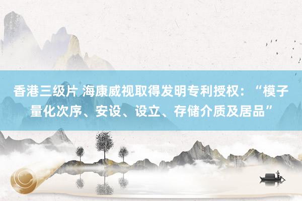 香港三级片 海康威视取得发明专利授权：“模子量化次序、安设、设立、存储介质及居品”