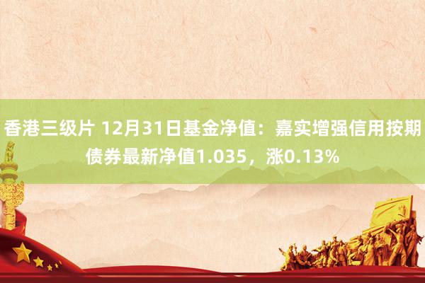 香港三级片 12月31日基金净值：嘉实增强信用按期债券最新净值1.035，涨0.13%