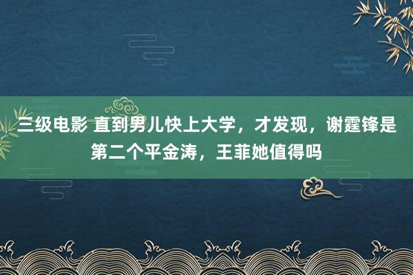 三级电影 直到男儿快上大学，才发现，谢霆锋是第二个平金涛，王菲她值得吗